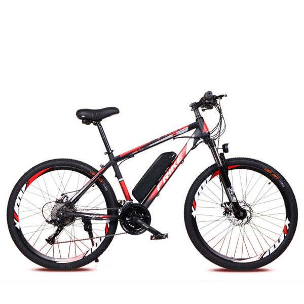 e-Bike 26'' Spoke Wheels Bike W/ 21 Speeds Black / Red